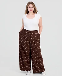 Rebel Veil Trendy Plus Wide-Leg Drawstring Sweatpants