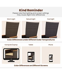 Gouun Wicker Patio Dining Chairs Set of 4 with High Backrest and Seat Cushions