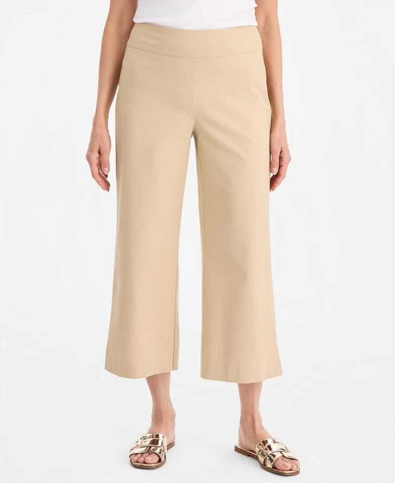 Jm Collection Women's Mid-Rise Pull-on Wide-Leg Capri Pants, Macy's Exclusive