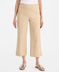 Jm Collection Women's Mid-Rise Pull-on Wide-Leg Capri Pants, Macy's Exclusive