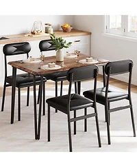 gaomon Dining Table Set for 4 Kitchen Table and Chairs for 4 5 Piece Kitchen Dining Room Table Set Dinner Table With Upholstered Seat