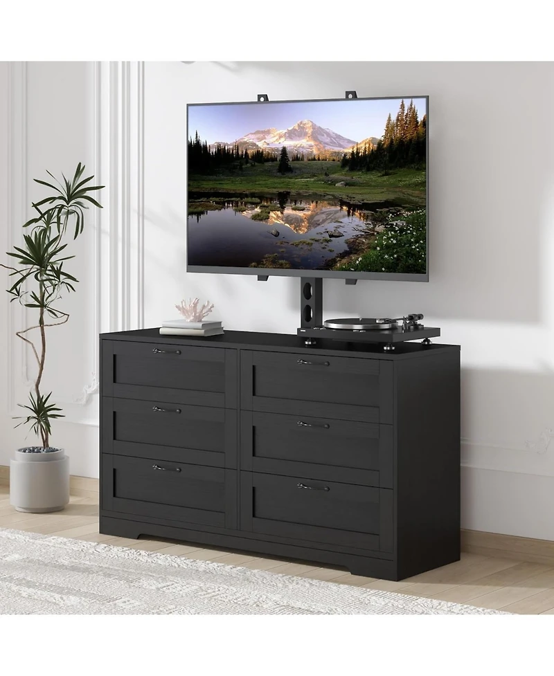 gaomon Tv Stand with Mount and Drawers Storage Fits 32/45/55/65/75/80 Inch TVs