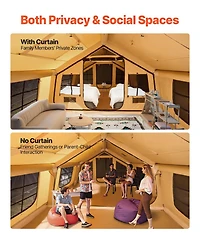 Mecale 8 to 12 Person Inflatable Glamping Tent with Skylights
