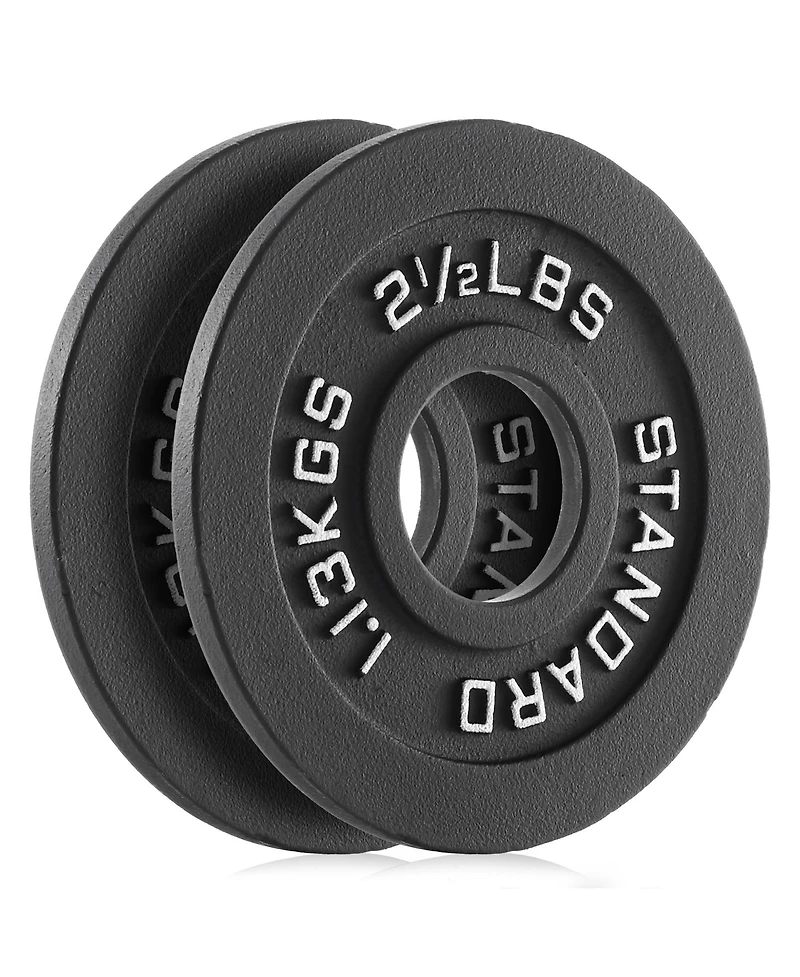 Philosophy Gym Set of 2 Standard Cast Iron Olympic 2-inch Weight Plates ( Lb each