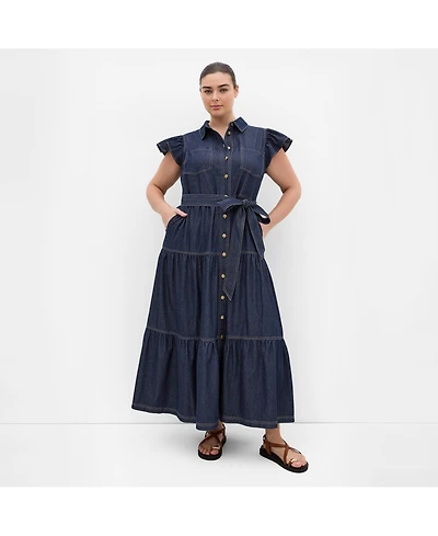 City Chic Women's Kelsie Denim Maxi Dress