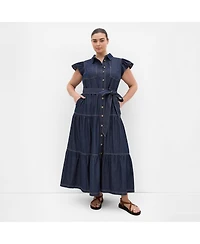City Chic Women's Kelsie Denim Maxi Dress