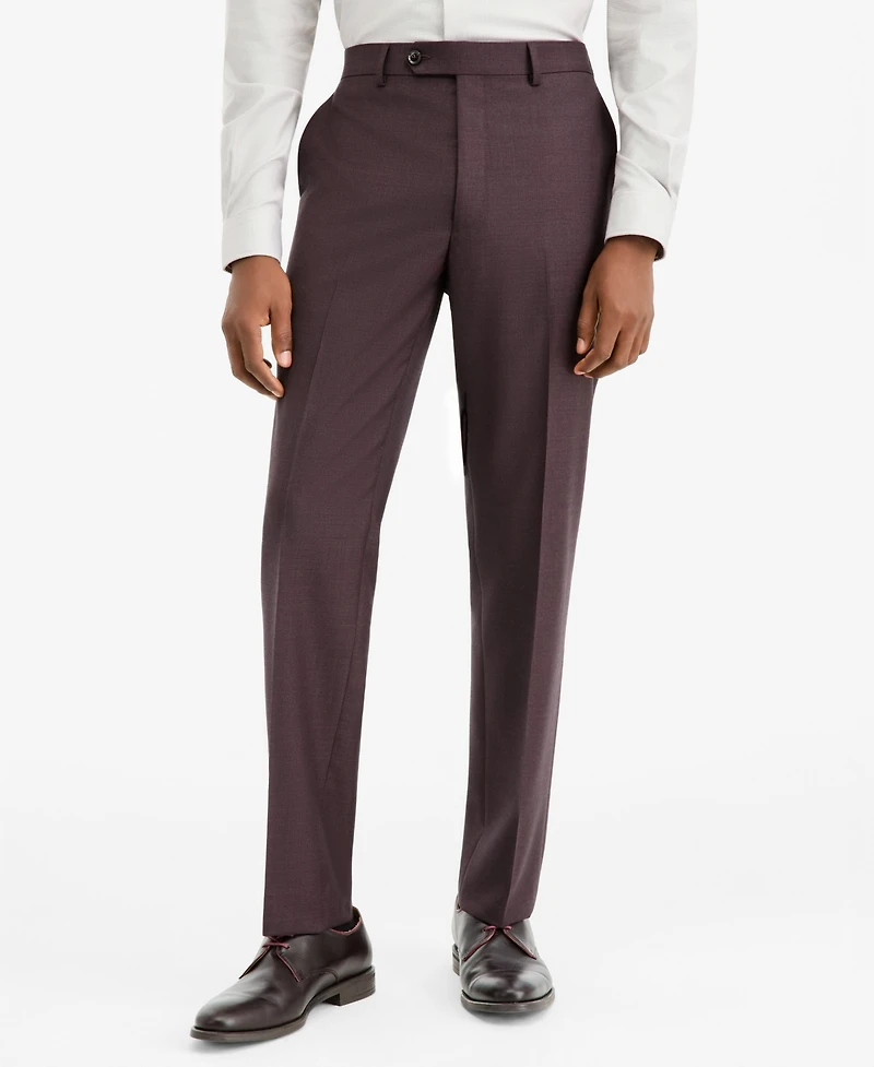 The Men's Store Modern-Fit Bordeaux 100% Wool Suit Separate Pants, Macy's Exclusive