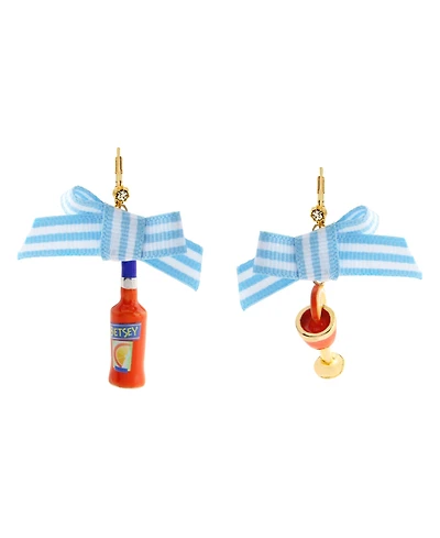 Betsey Johnson Orange Girl Dinner Betsey Spritz Drop Earrings