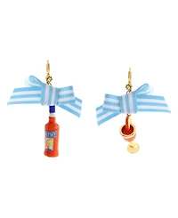 Betsey Johnson Orange Girl Dinner Betsey Spritz Drop Earrings