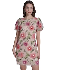 Eliza J Women's Puff-Sleeve Boat Neck T-Body Dress