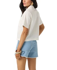 O'Neill Women's Cotton Channing Palma Short-Sleeve Shirt