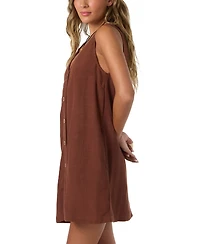 O'Neill Women's Sanders Button-Front Woven Mini Dress