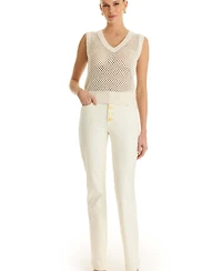 The Noli Shop Women's Addison Sequin Crochet Top - Pearl