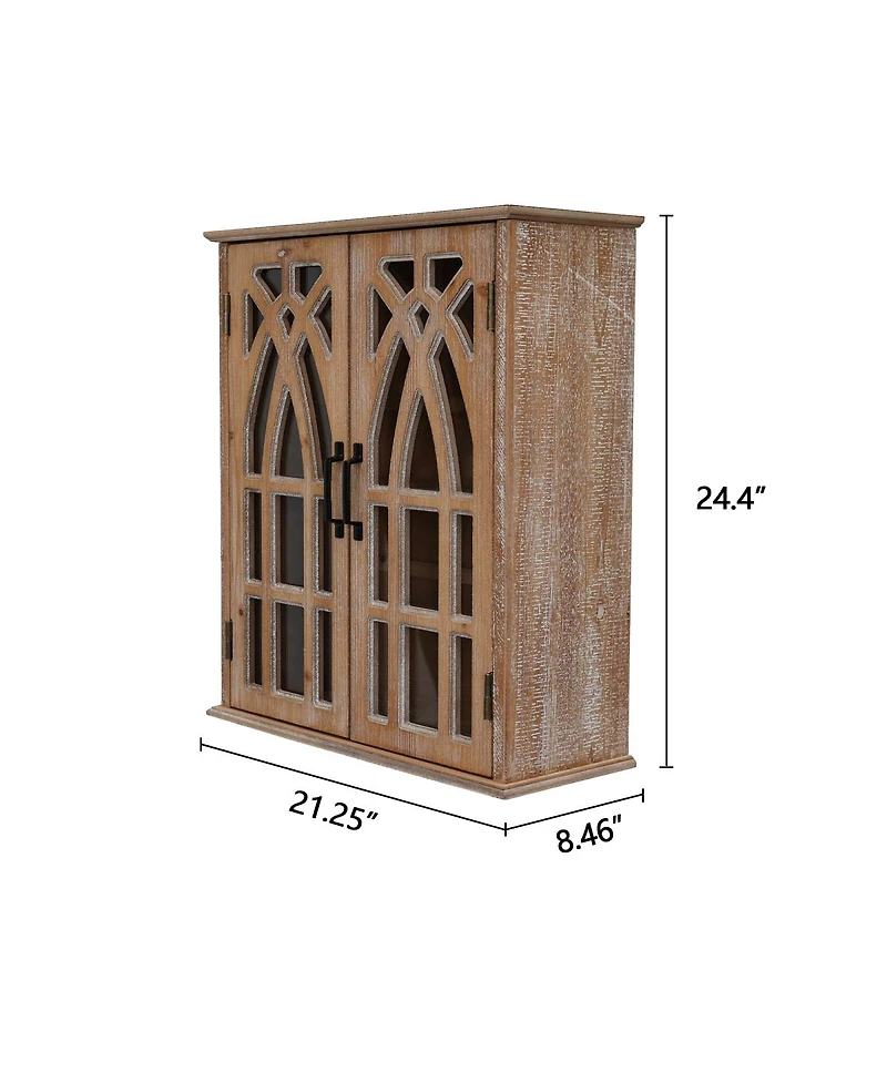 Streamdale Furniture Rustic Farmhouse Wall Cabinet with Cutout Doors