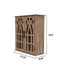 Streamdale Furniture Rustic Farmhouse Wall Cabinet with Cutout Doors