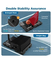 Kuyotq 4.9-10 Feet Adjustable Basketball Hoop with Shatterproof Backboard