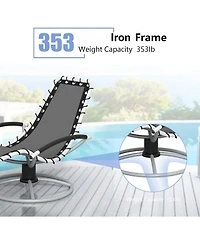 Homfan 360degree(s) Rotating Patio Chaise Lounge Chair - Heavy-Duty Iron Frame - S-Shaped Design - Quick-Dry Textilene