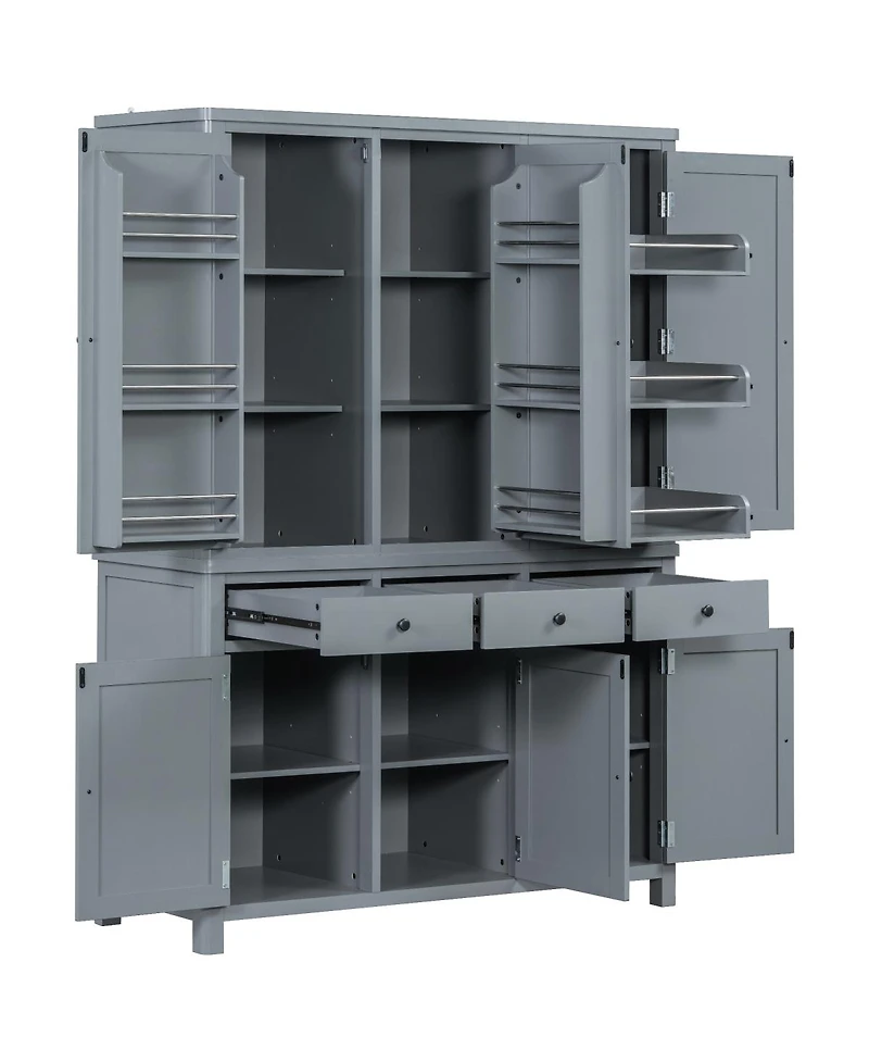 Streamdale Furniture Farmhouse Kitchen Pantry Cabinet with Storage and Drawers