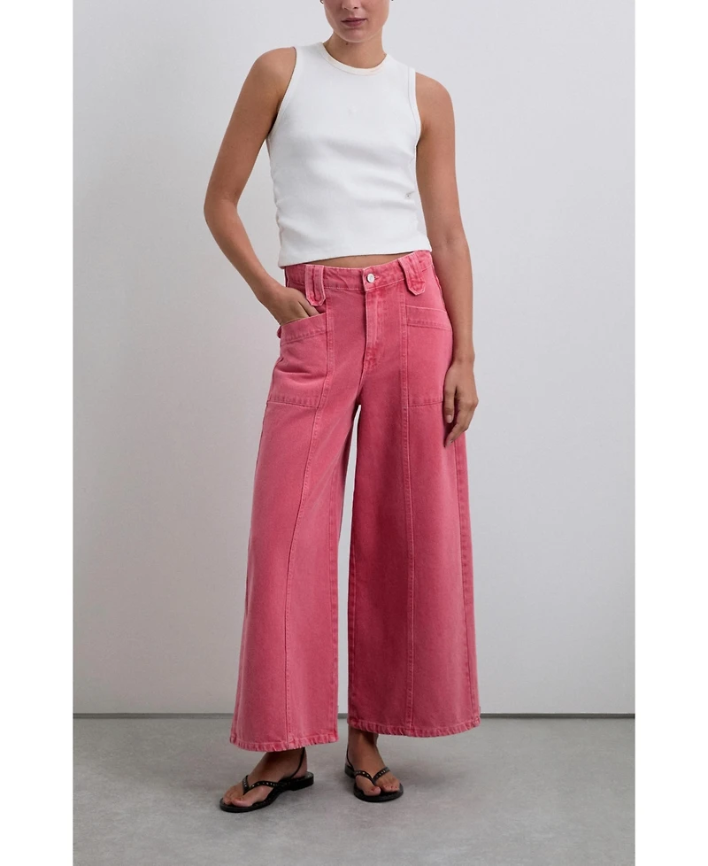 Scalpers Women's Culotte Washed Denim Pant