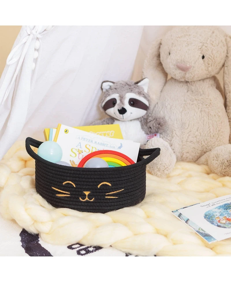 Gnuadz Woven Cotton Rope Storage Basket Laundry Organizer