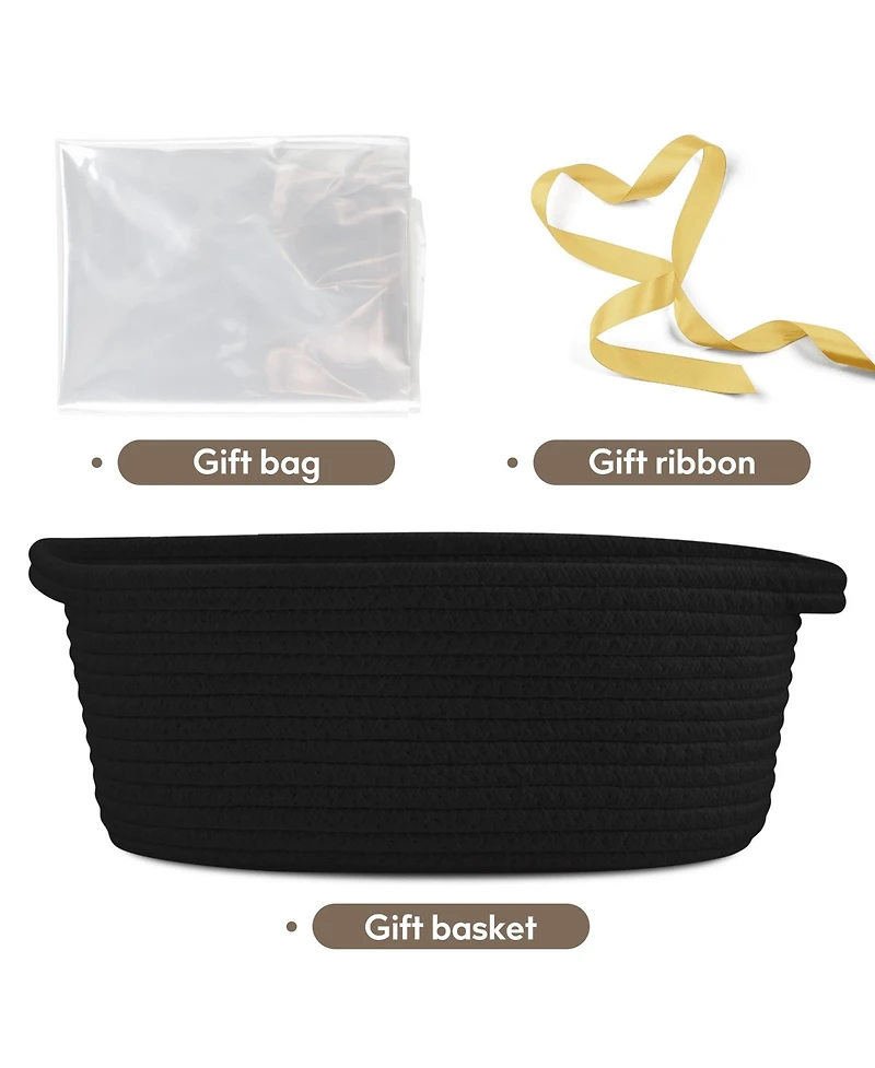 Gnuadz Woven Basket Gift Storage Rope Handles