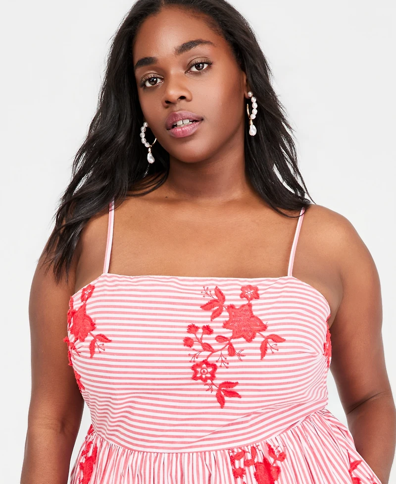 On 34th Trendy Plus Embroidered Midi Dress, Macy's Exclusive