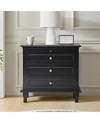Hulala Home Arthelia Traditional 28.37''W 3-Drawer End Table with Charging Station