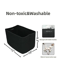 Gnuadz 3pc Cotton Rope Woven Storage Basket Bins for Organizing Shelves