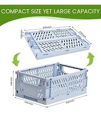 Gnuadz 4Pack Plastic Storage Baskets Collapsible Crates Organizing Mini Bins