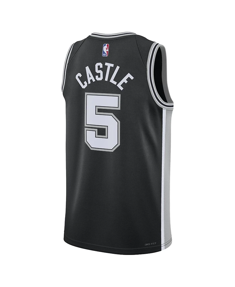 Nike Men's and Women's Stephon Castle Black San Antonio Spurs Swingman Icon Edition Jersey