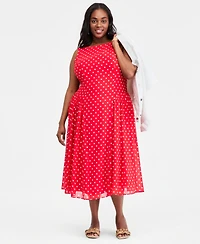 On 34th Trendy Plus Size Drop-Waist Midi Dress, Macy's Exclusive