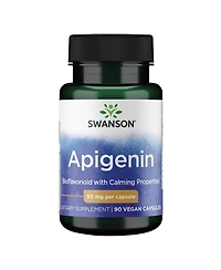 Swanson Apigenin Supplement, 50mg Capsules (90 Count), Helps Promote Sleep, Stress Relief and Overall Men's Health