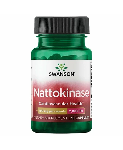 Swanson Nattokinase 2000 Fibrinolytic Units 100 Milligrams 30 Capsules Enzyme