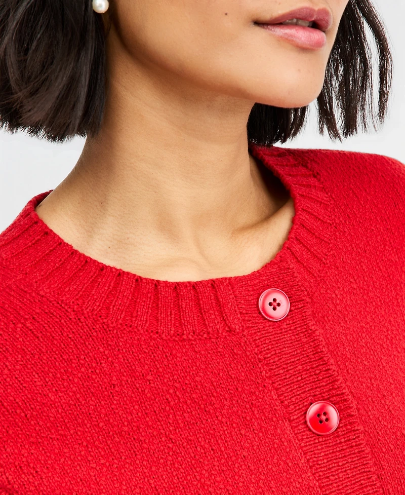 On 34th Women's Crewneck Short-Sleeve Textured Button-Front Cardigan, Macy's Exclusive
