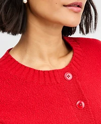 On 34th Women's Crewneck Short-Sleeve Textured Button-Front Cardigan, Macy's Exclusive