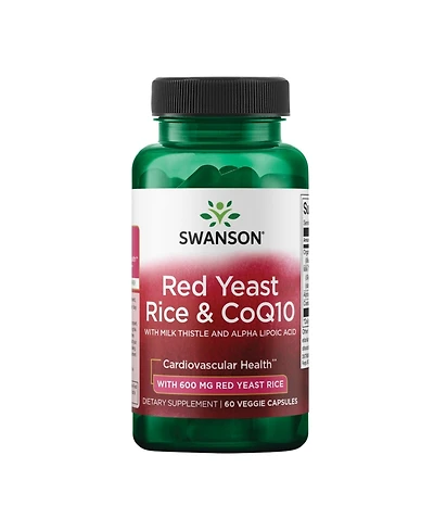 Swanson Traditional Red Yeast Rice and CoQ10 with Milk Thistle and Alpha Lipoic Acid 60 Veg Capsules
