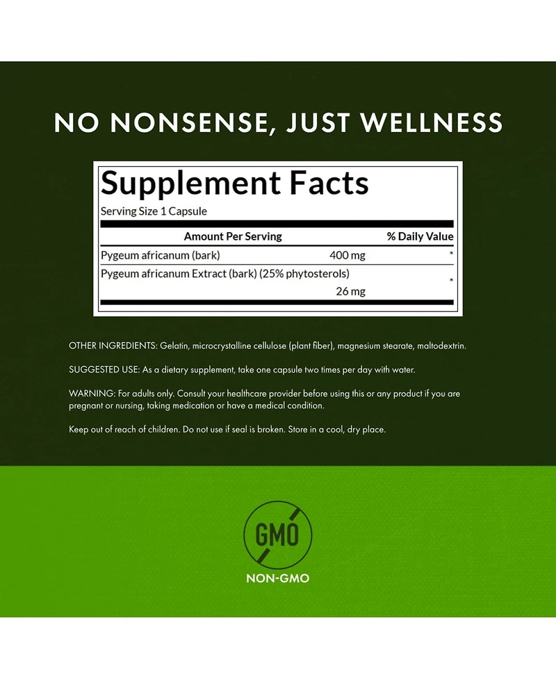 Swanson Pygeum Herbal Supplement Men's Health Supplement (120 Capsules Each, 400 mg)