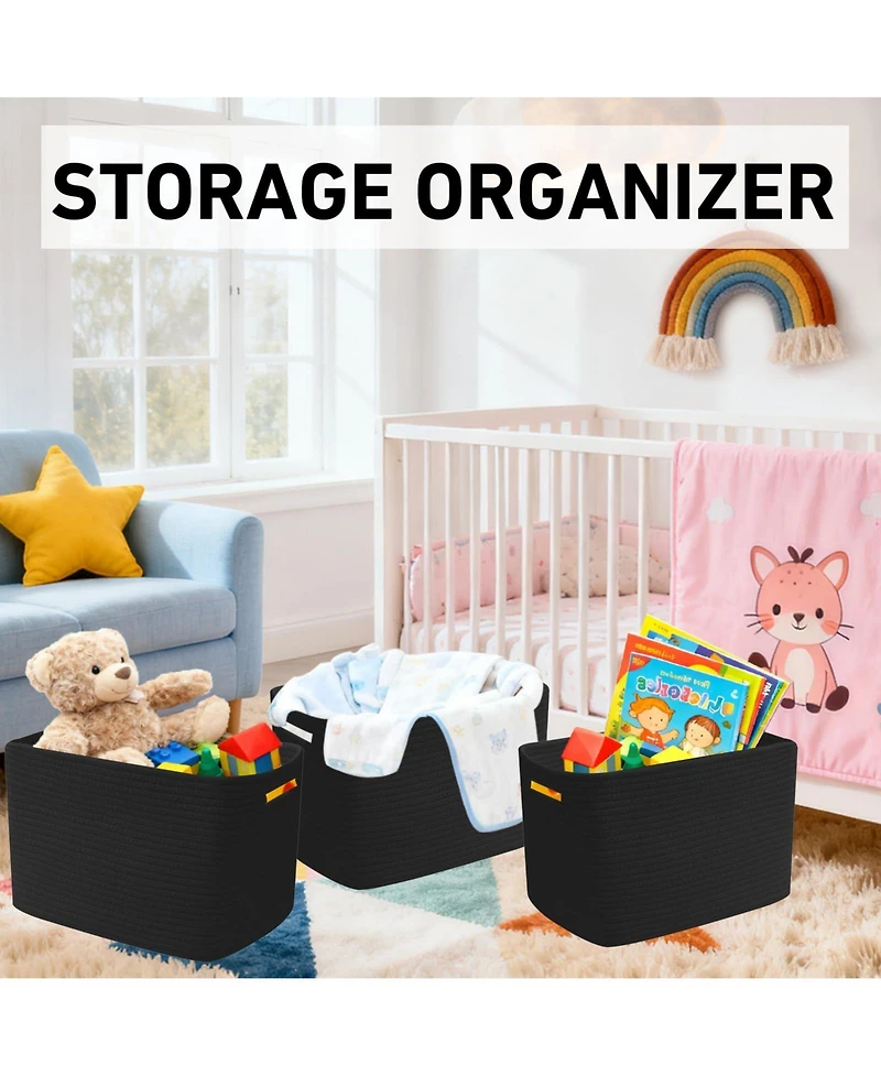 Gnuadz 3 Pack Woven Storage Baskets Organizing Bins Home Organization Gift Basket