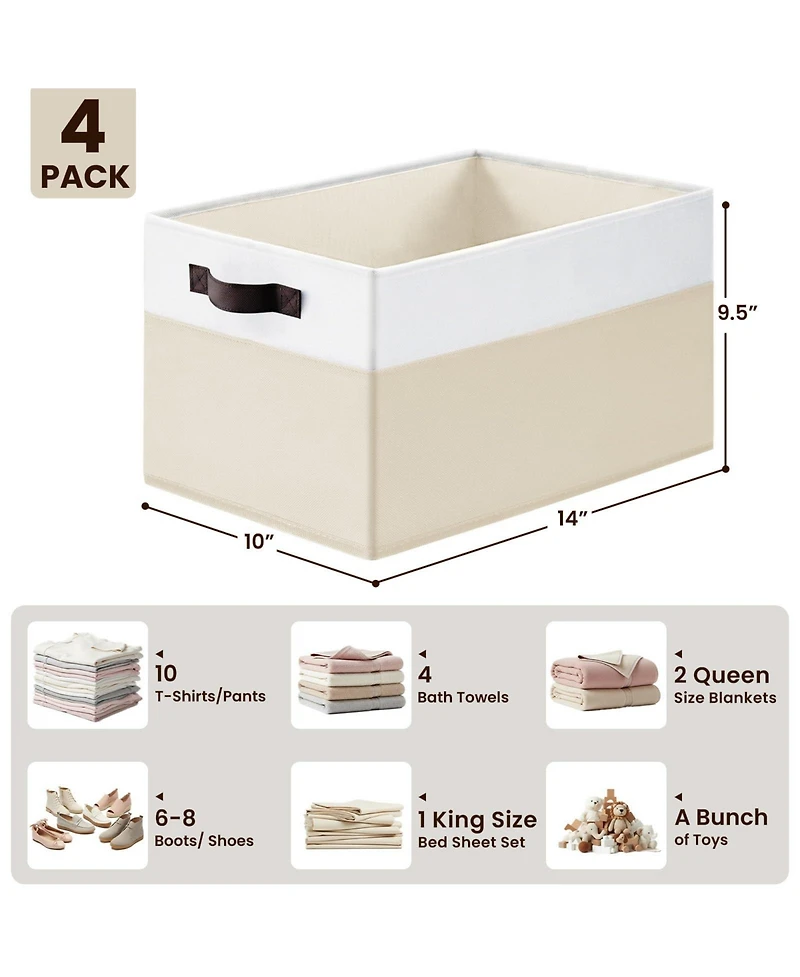 Gnuadz Fabric Collapsible Storage Baskets With Handles Gift Basket