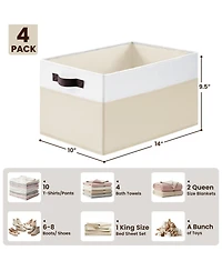 Gnuadz Fabric Collapsible Storage Baskets With Handles Gift Basket