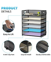 Gnuadz 6 Tier Mesh Desk File Sorter With Handle