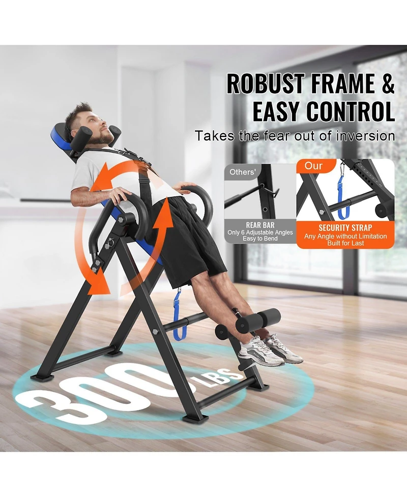 Mecale 300 lbs Inversion Table Back Stretcher with Adjustable Protective Belt