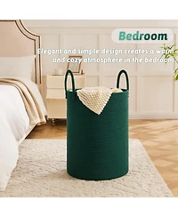 Gnuadz Woven Cotton Rope Hamper for Clothes Storage