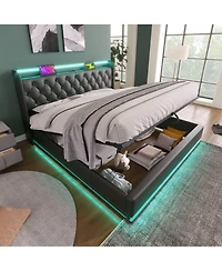 Lucky One Upholstered bed, 360 surround Led function, Buttons/Apps/Remote Control