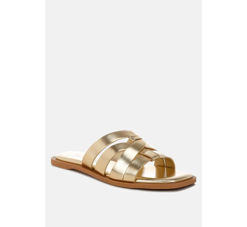 London Rag Women's Hebal Metallic Faux Leather Slip Ons