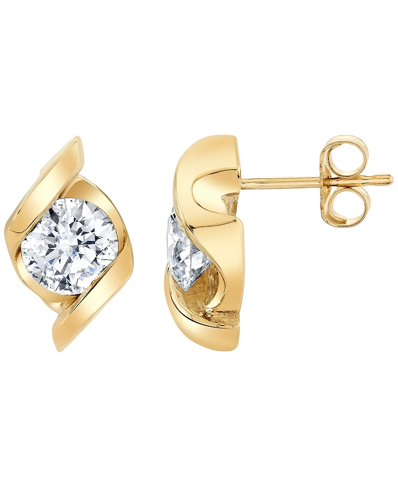 Macy's Certified Lab Grown Diamond Stud Earrings (1-1/2 ct. t.w.) in 14k White Gold (Also Available in 14k Yellow Gold)
