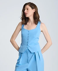 Kenneth Cole Women's Bustier Collarless Vest