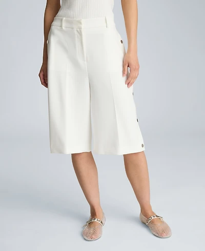 Kenneth Cole Women's High-Rise Side Snap Shorts