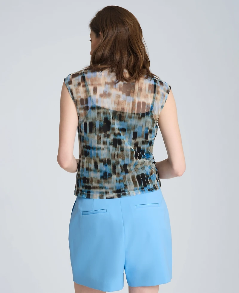 Kenneth Cole Women's Mock Neck Tank Top