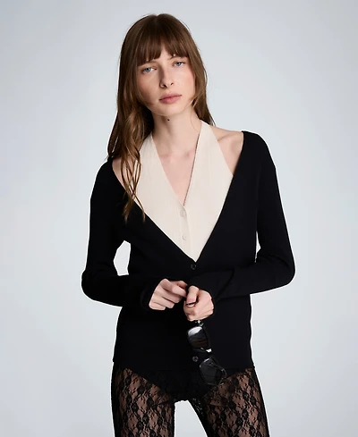 Kenneth Cole Women's Ribbed Halter Neck Sweater